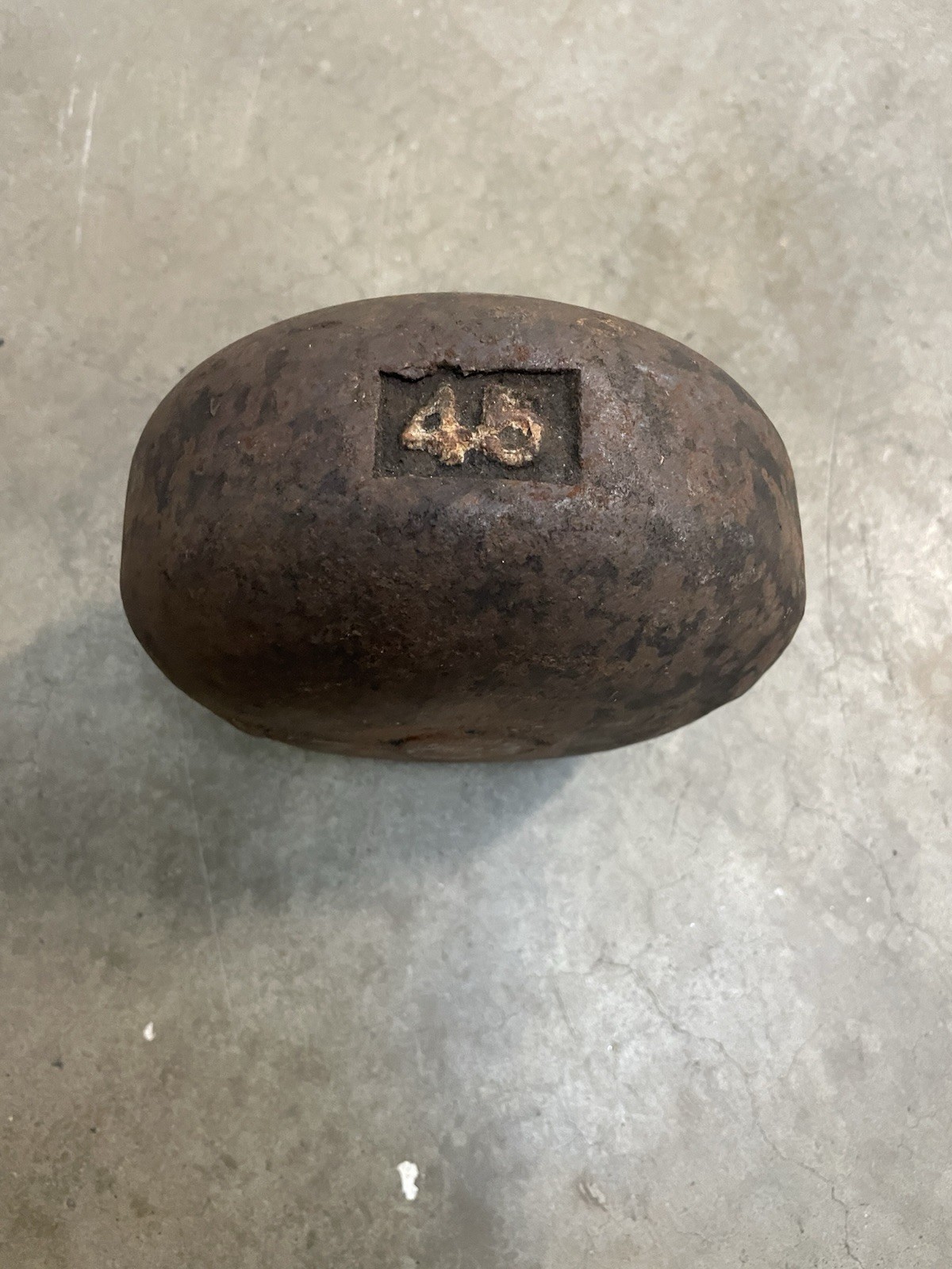VINTAGE YORK BLOB - BUN STYLE - GRIP STRENGTH - Half 45 Pound Number Side