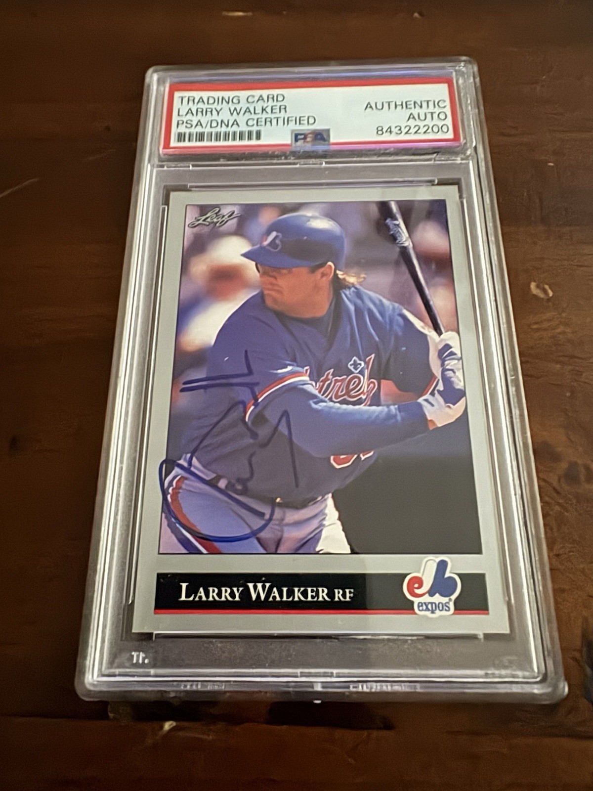 1992 Leaf - Larry Walker #201 Signed Autograph