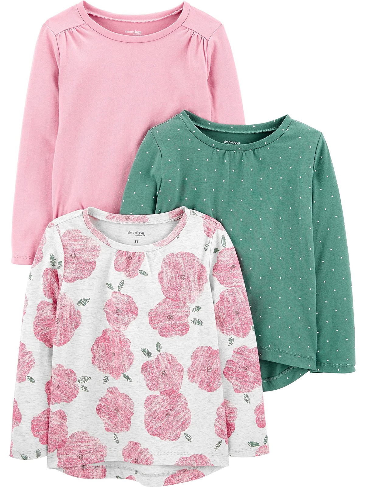Baby and Girls' 3-Pack Long-Sleeve Tops