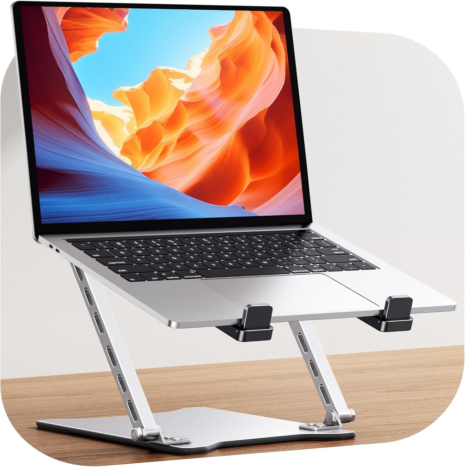 2026 Laptop Stand for Desk Ultra-Slim Portable & Height Adjustable | Dual-Bar