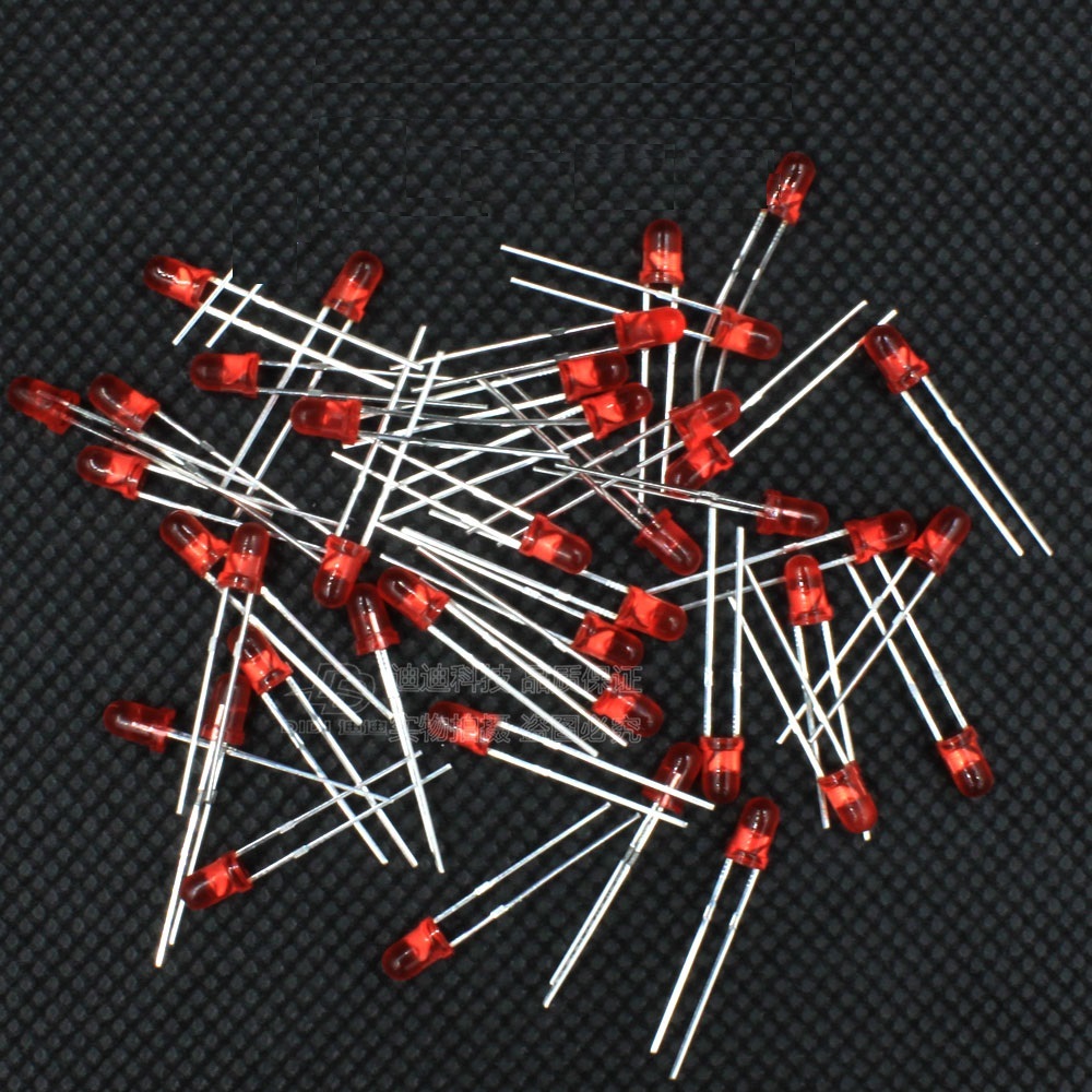 1000 pcs 3mm Red Color Round LED Light Emitting Diodes