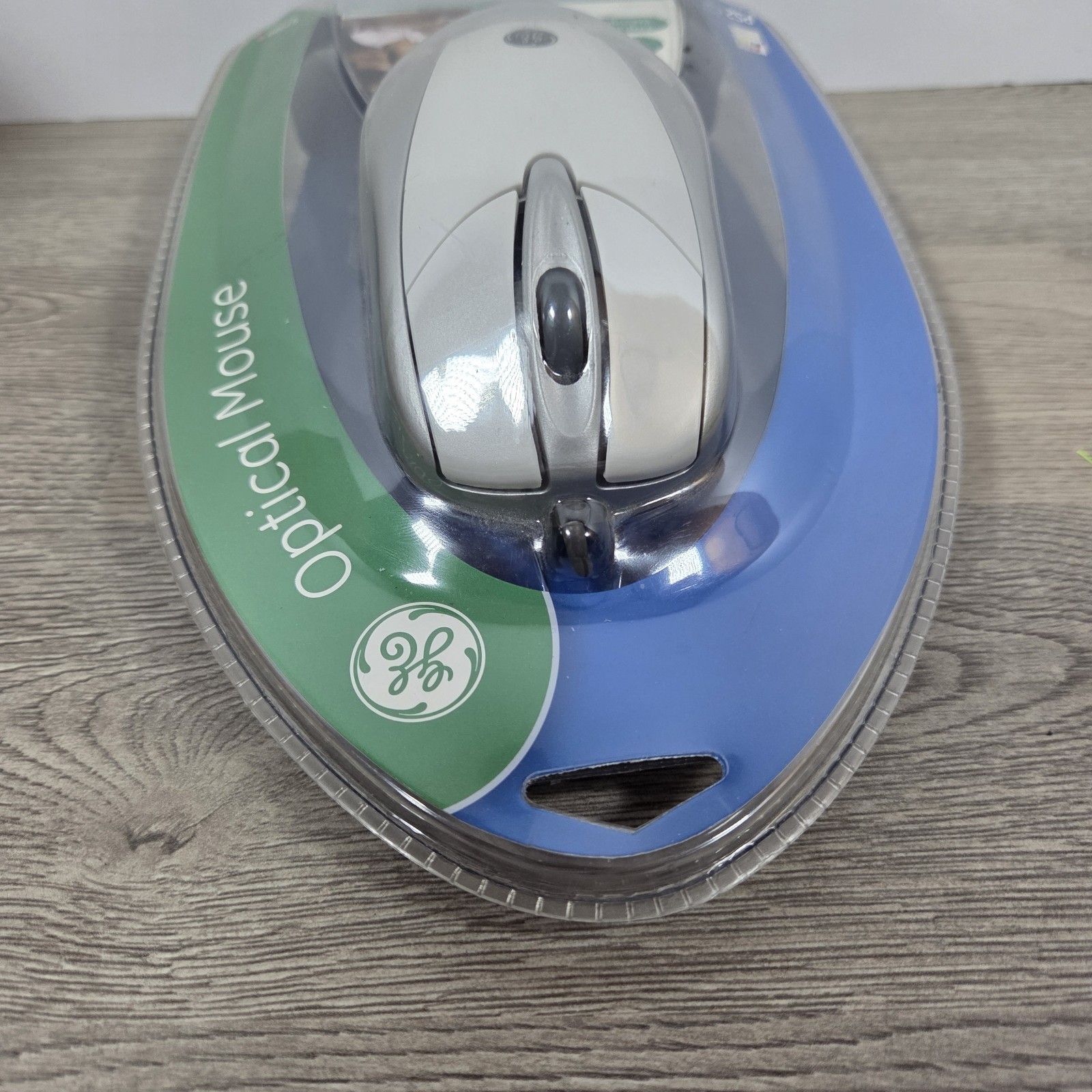 New GE Optical Mouse Wired Model 97986, Grey Ergonomic Quiet, Scroll Wheel
