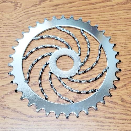 36 Tooth Square Twisted Chainring Chrome Steel 1/2 x 1/8 Lowrider Bike