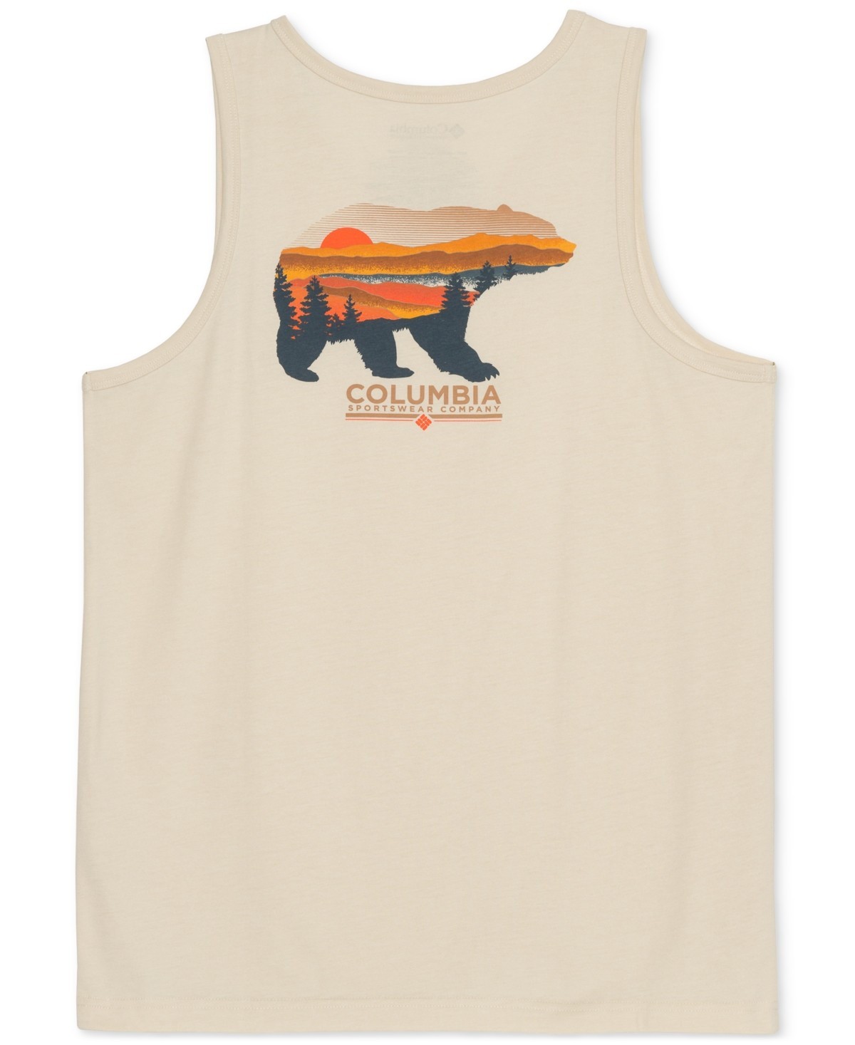 COLUMBIA Koda Logo Bear Graphic Tank Top sz 2XL XX-Large Beige Chalk