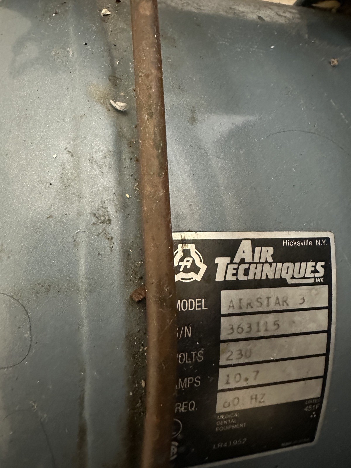 An Air Star doual motors, Oil Free Denatal office compresor