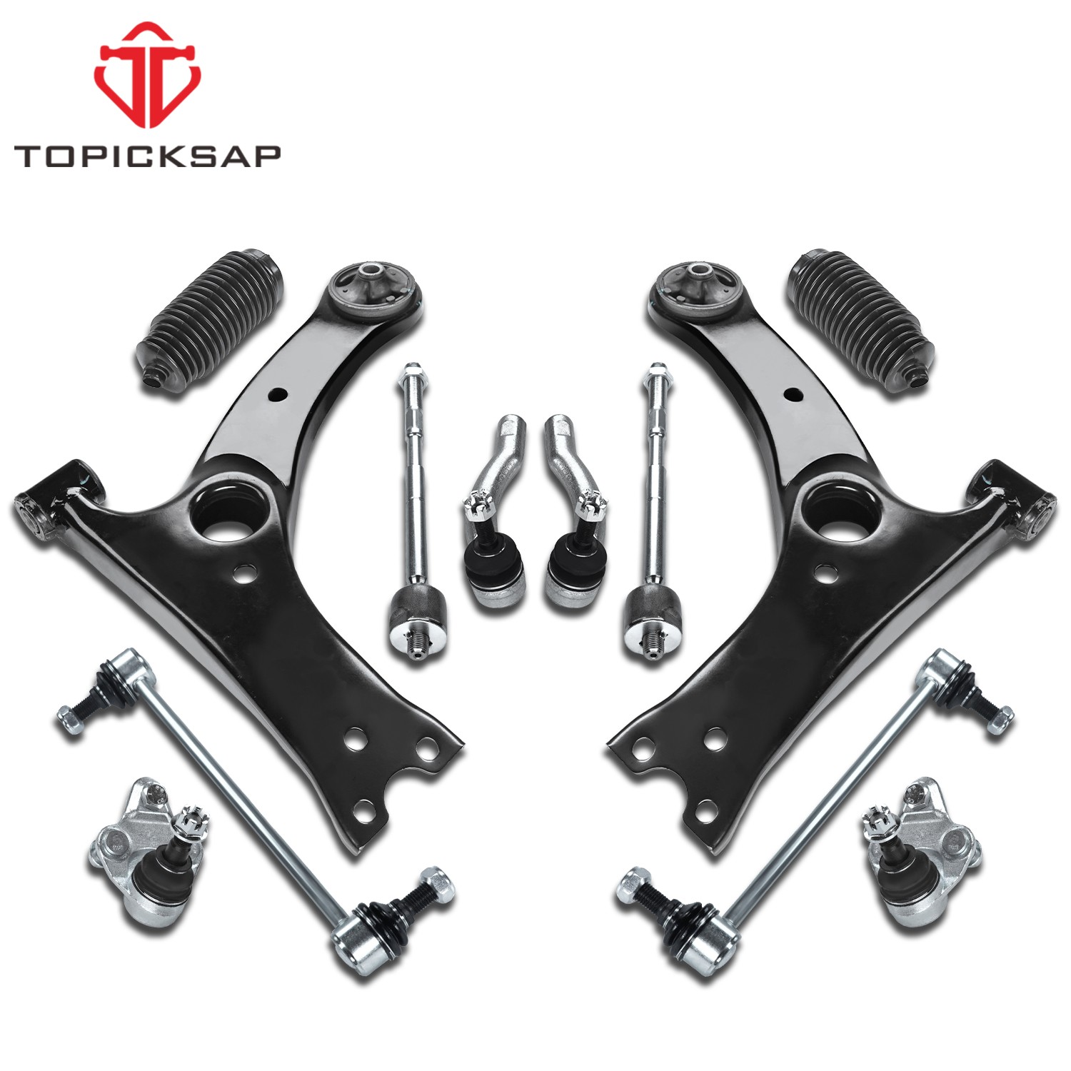 Front Lower Control Arm Ball Joint Tie Rod Sway Bar for 2003-2008 Toyota Corolla