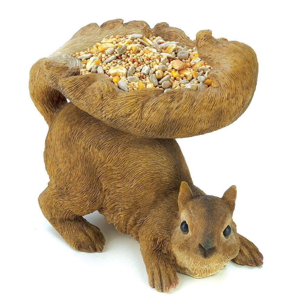 Gifts & Decor Woodland Brown Squirrel Outdoor Birdfeeder Pack of 1,