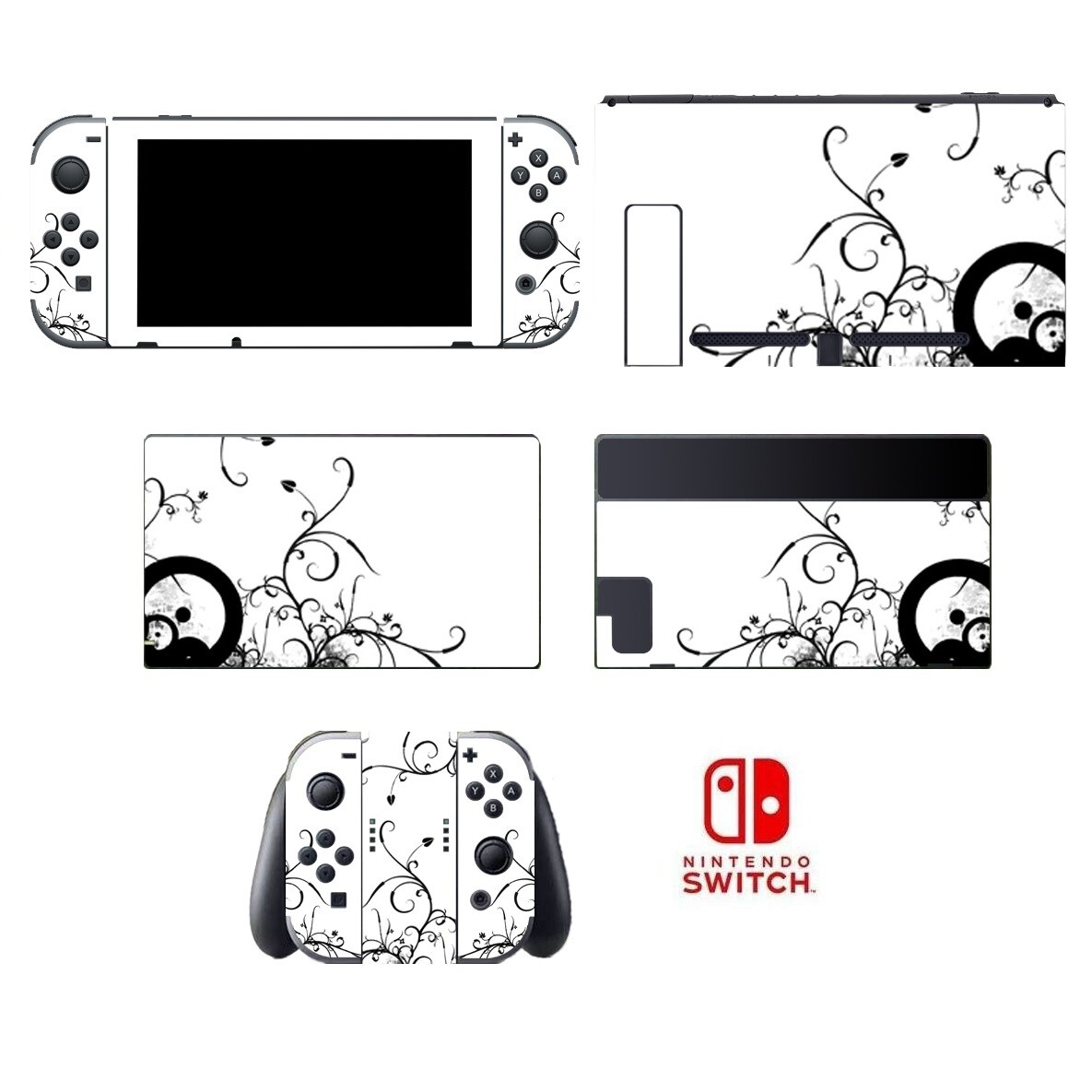 Black & White 057 Vinyl Skin Joy-Con Sticker for Nintendo Switch Decal Protector