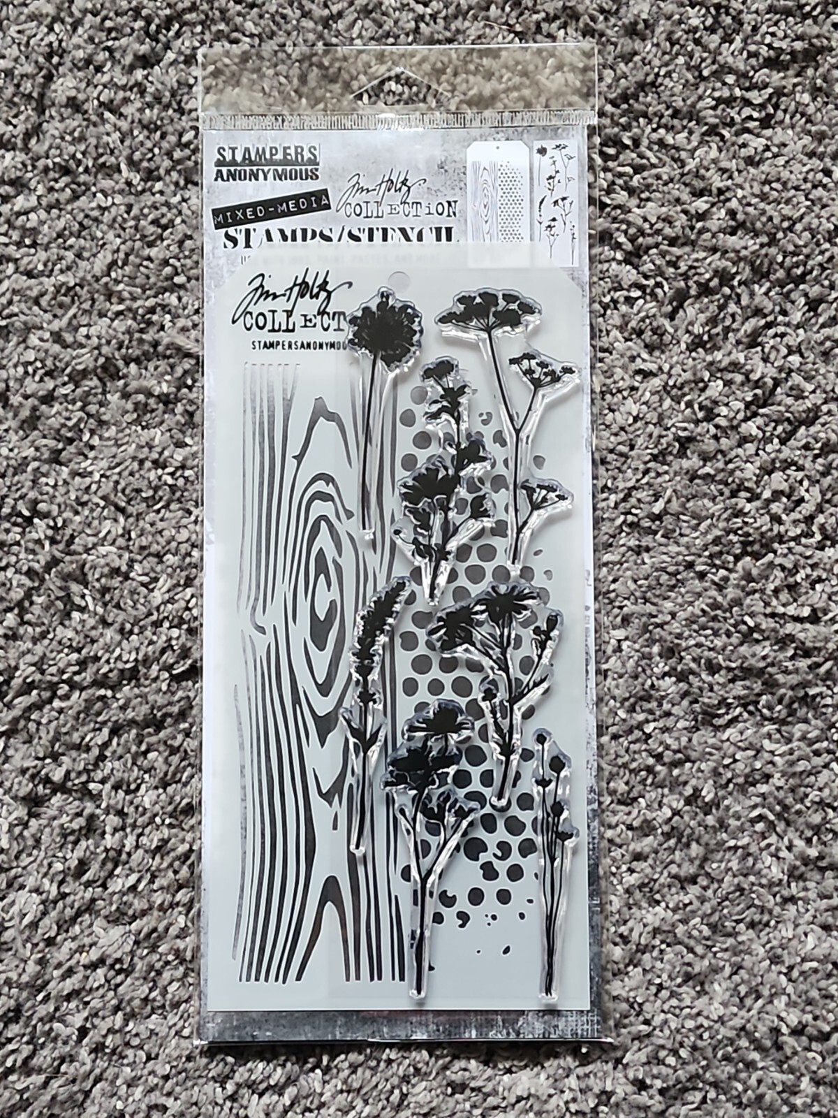 Tim Holtz Stampers Anonymous Cling Stamp Set, Floral Trees THMM159