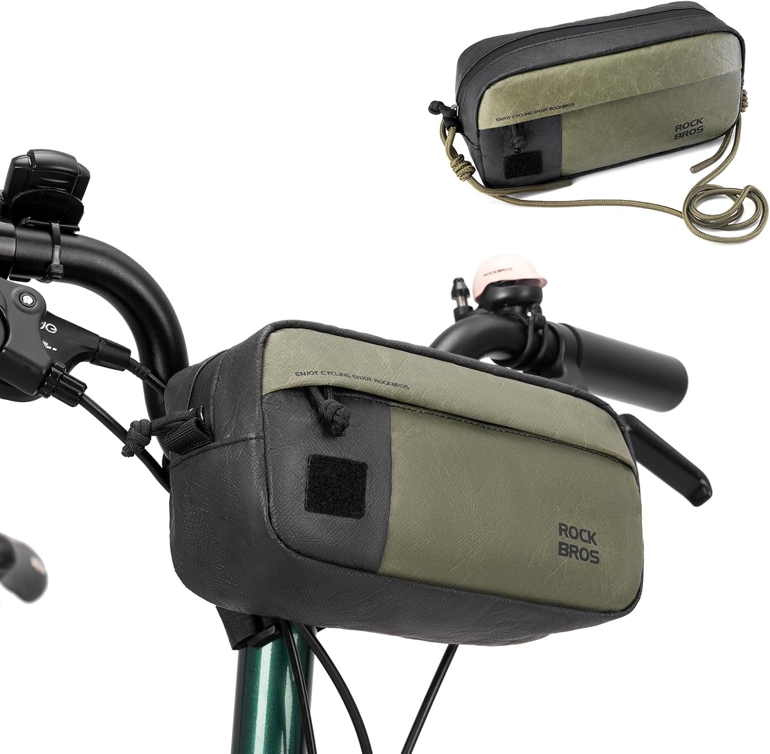 ROCKBROS Bike Handlebar Bag,1.5L Bicycle Front Frame Bag with Shoulder Strap