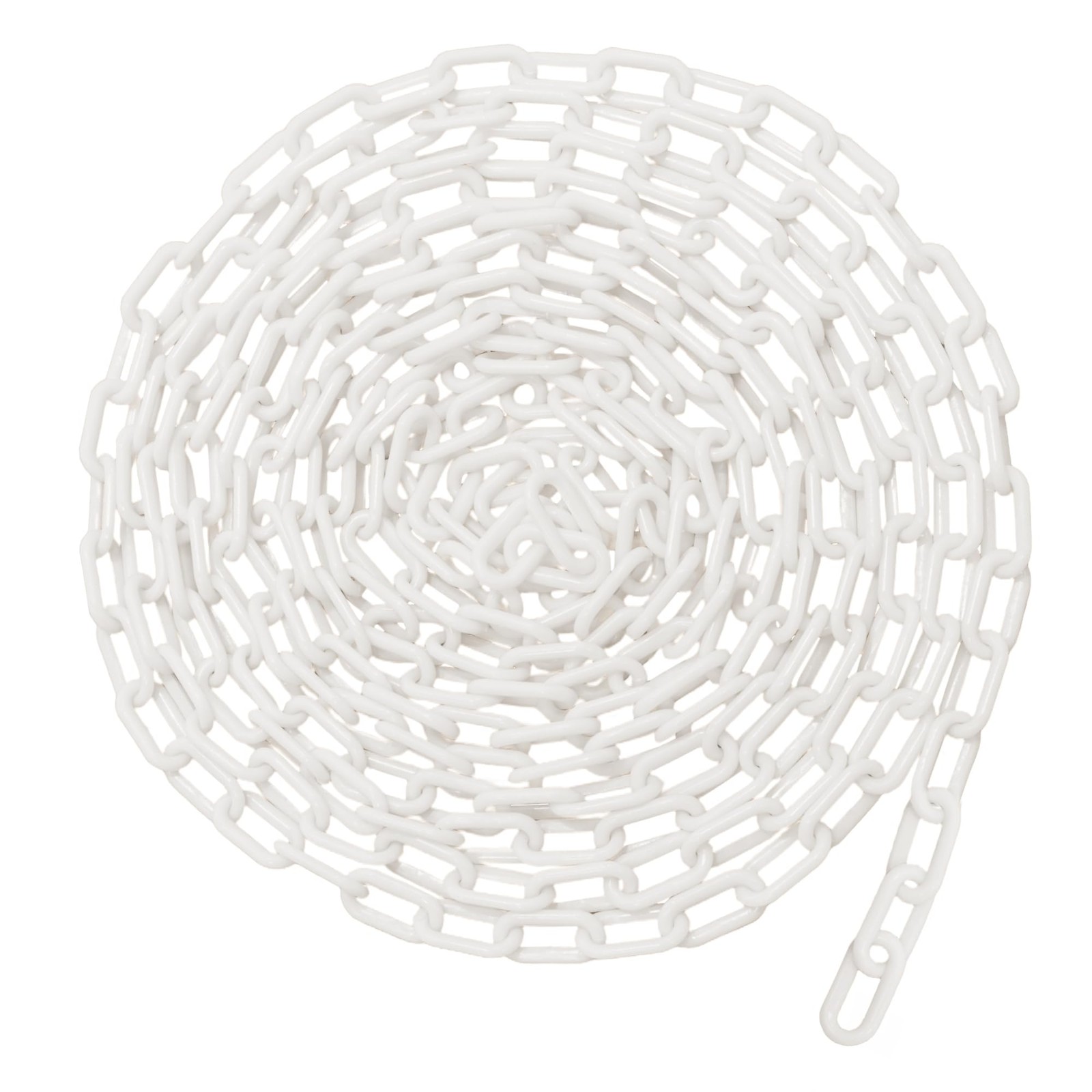 SEVSTATWK White Plastic Chain 25ft, 1.42" Link, High Visibility 25ft