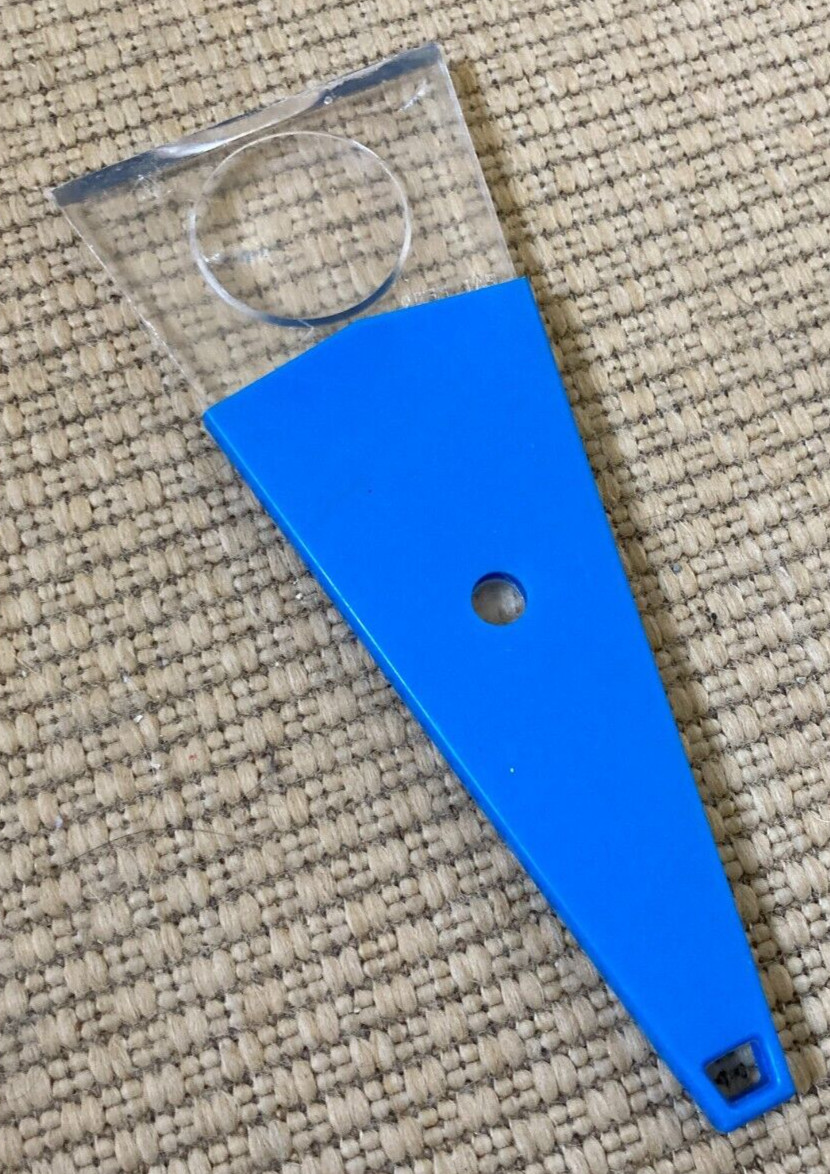 Vintage 7 1/2 inch Osrow Ice Scraper With Map Reader Magnifier Blue