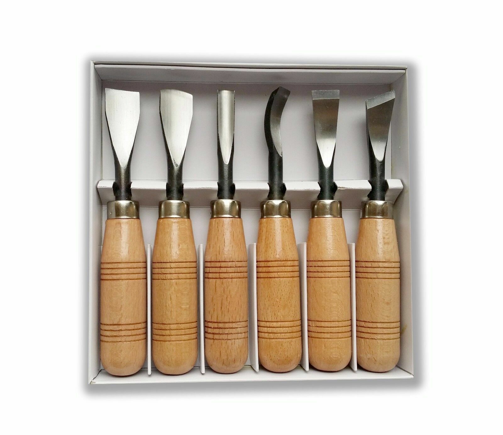 6Pcs Professional Woodworking Detail Chisel Wood Carving Hand Chisel Tool Set
