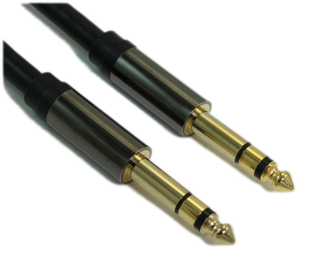 6ft Premium 1/4inchinch Stereo TRS Phono Cable  Male to Male  18AWG  Gold Plated