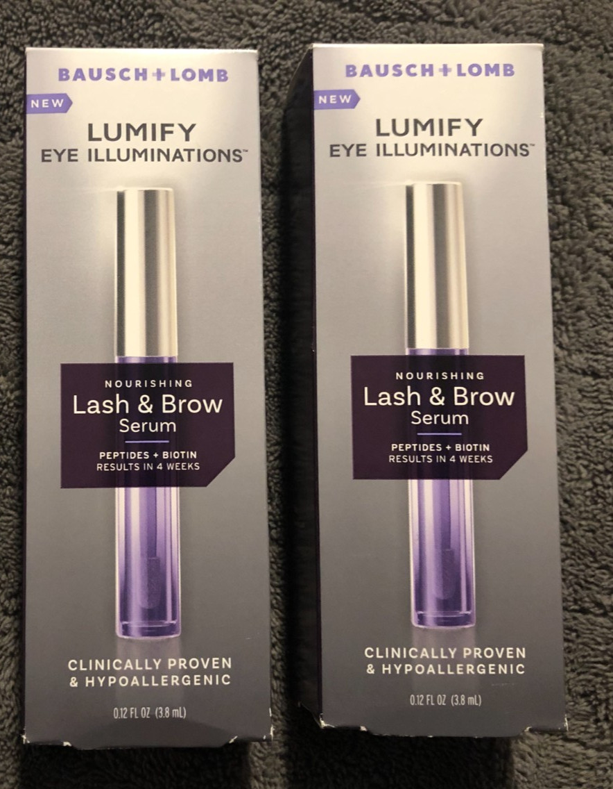 New Lot Of 2 Bausch + Lomb Lumify Nourishing Lash & Brow Serum 3.8ml x 2 Biotin