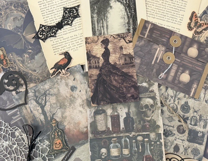 Dark Gothic Ephemera Bundle Junk Journal Kit Apothecary Skull Vintage Papers