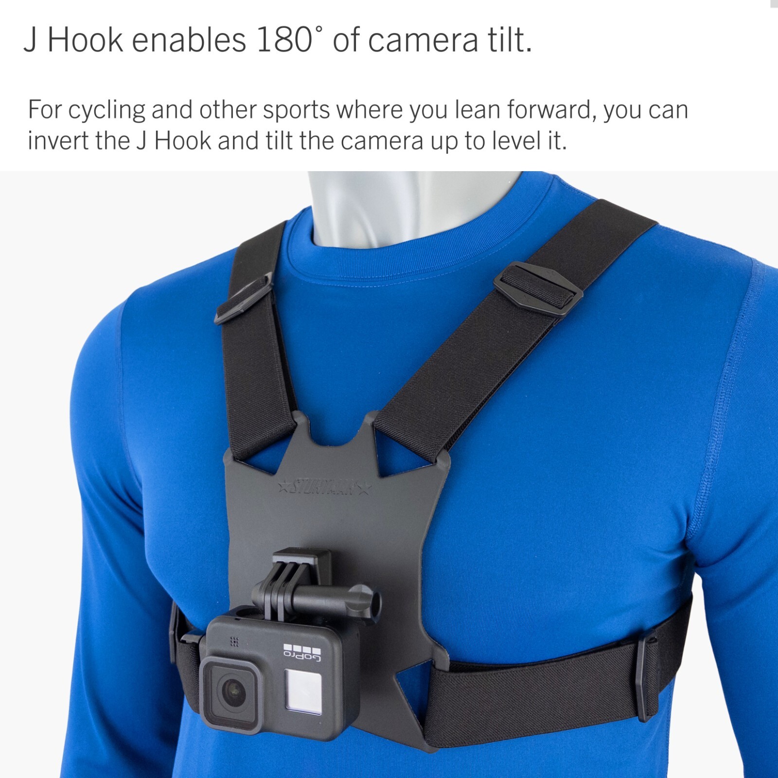 STUNTMAN High Stability Chest Mount with J Hook for Action Cameras