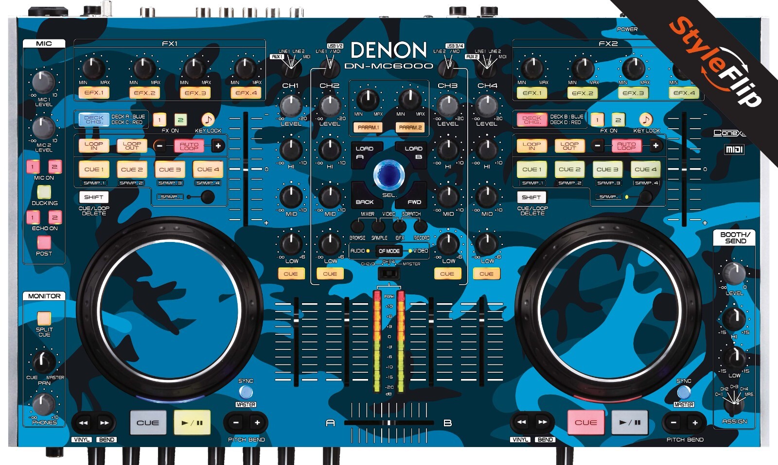 Denon DN -MC6000 Skins | Blue Camo | Protective Decal | StyleFlip Skins