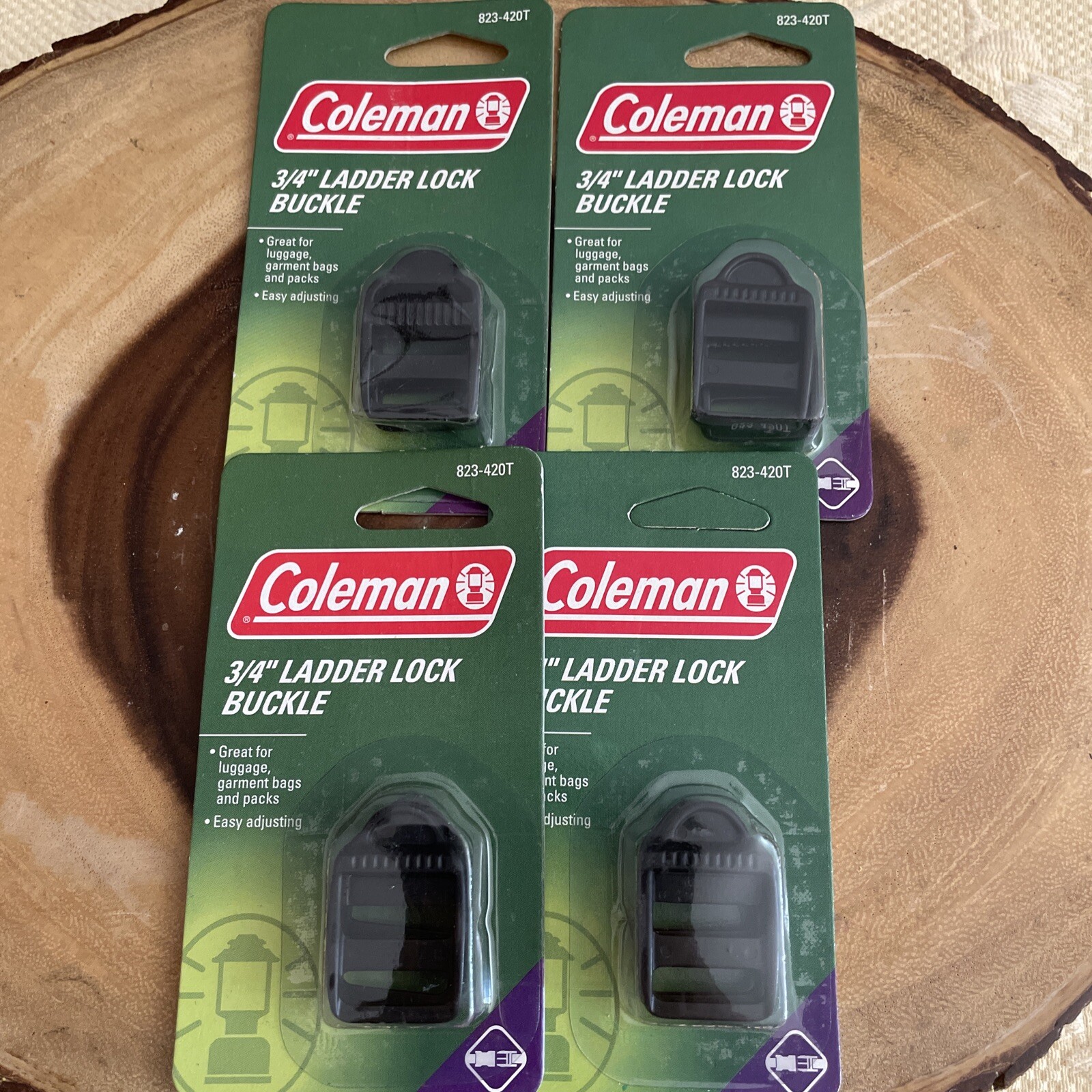 Coleman 3/4" Ladder Lock Buckle Lot Of 4 New Luggage Garment Bag Adjustable