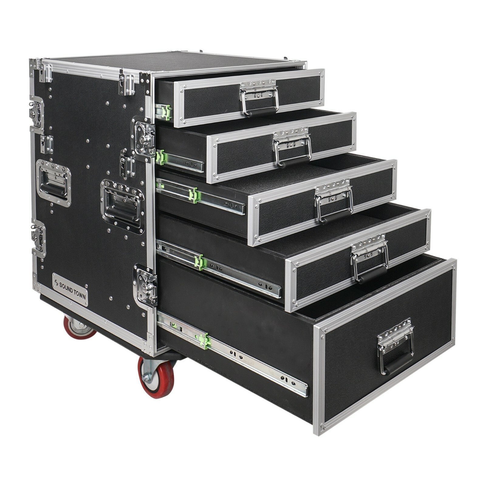 Sound Town 5-Drawer Stage / Studio Storage Road Case w/Two Tables STRC-PROW2T5D