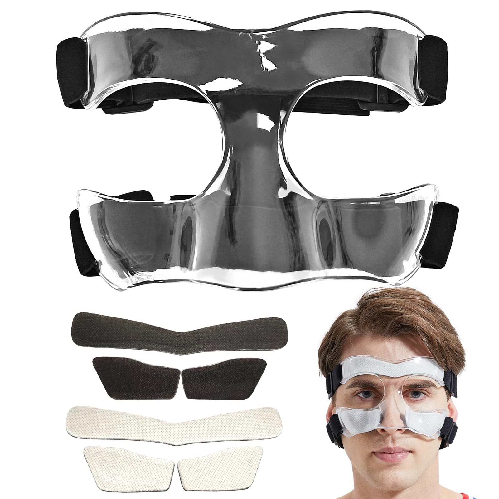 Nose Guard for Broken Nose Adjustable Basketball Baseball Softball Face Guard...