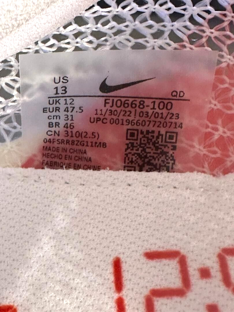 Nike Air Zoom Victory EK Kipchoge White Chile Red FJ0668-100 Mens Size 13