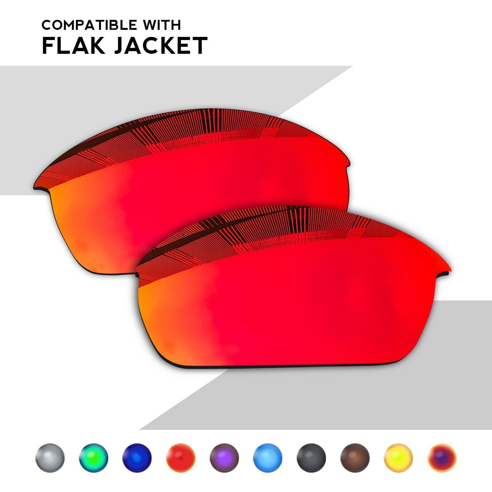 Wholesale POLARIZED Replacement Lenses for-Oakley Flak Jacket Asian Fit US Stock