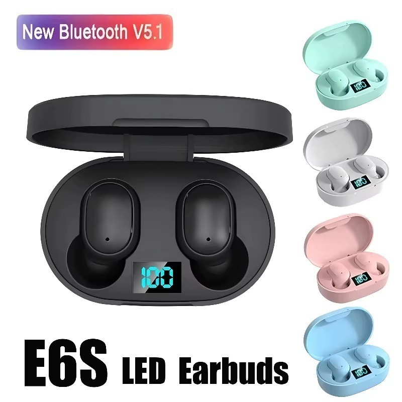 E6S TWS Wireless Bluetooth 5.0 Earbuds Stereo Headphones Sports Headset with Mic
