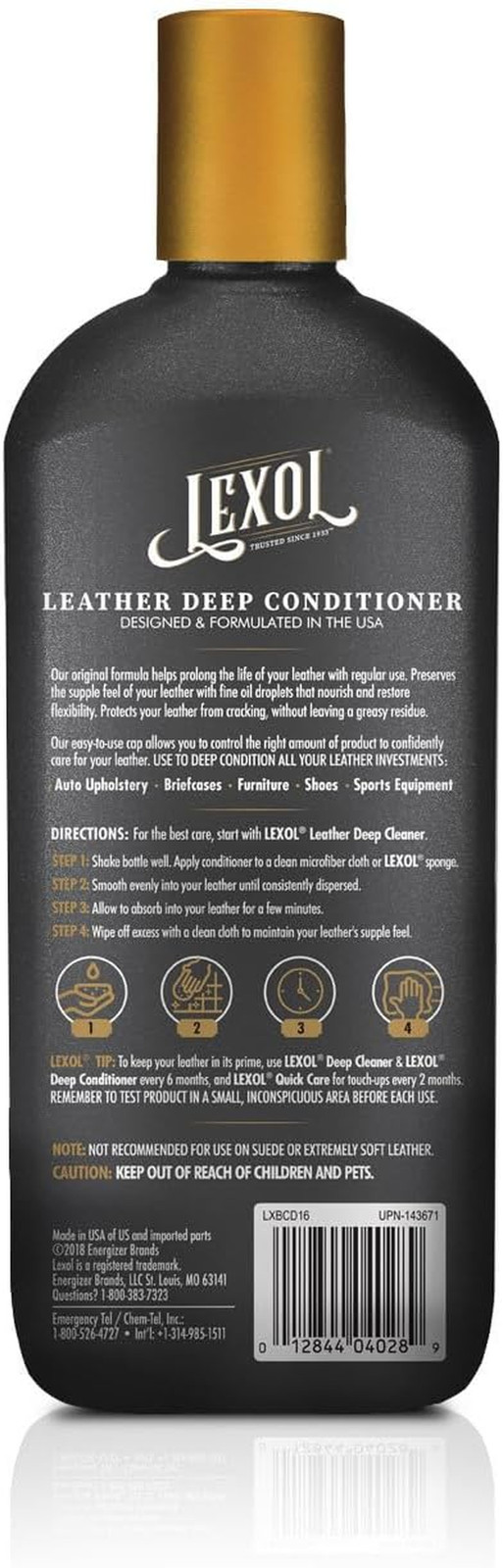 All Leather Conditioner for Car Seats and Interiors, Couches and Furniture, Shoe