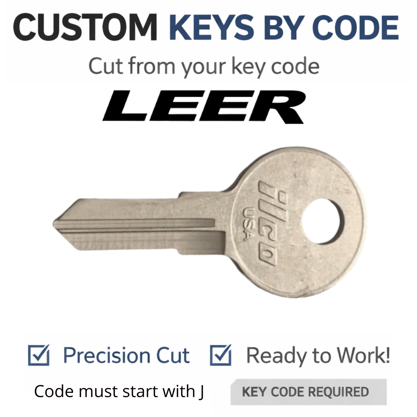 J375 Bauer Replacement Key Precut for Knapheide Leer Raider Truck Cap Locks
