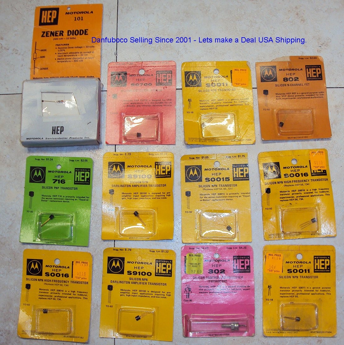 Motorola HEP lot of 12 you get Vintage parts for the Experimenter Transistors ++