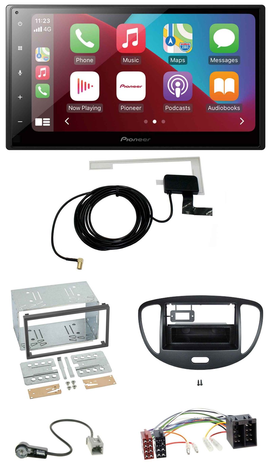 Pioneer USB Bluetooth DAB MP3 2DIN Car Stereo for Hyundai i10 2008-2013 Black
