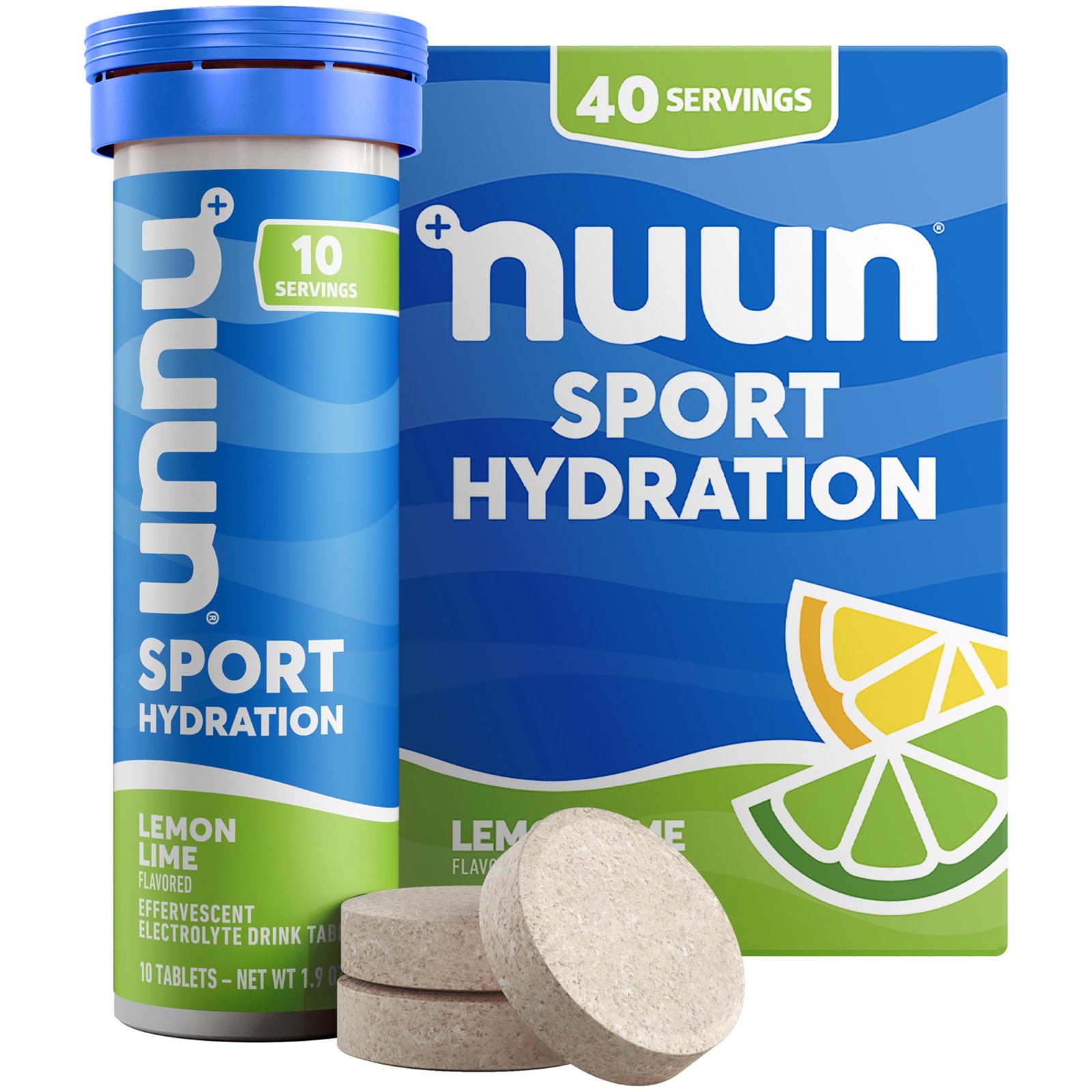 Nuun Sport Electrolyte Tablets with 40 Count (Pack of 1), Lemon Lime