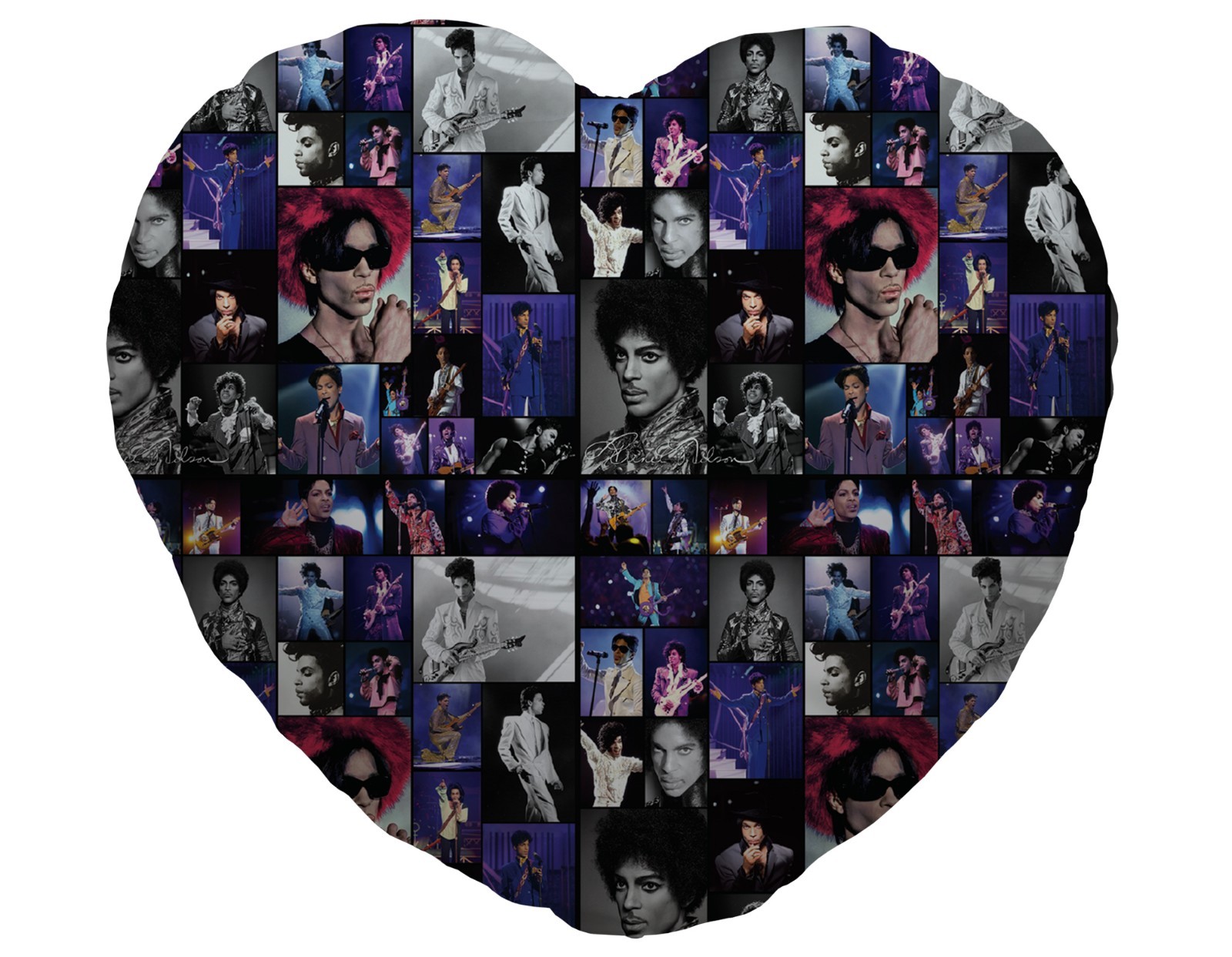 Colour Prince Fan Montage Design Heart Shaped Cushion Valentines Day Gift