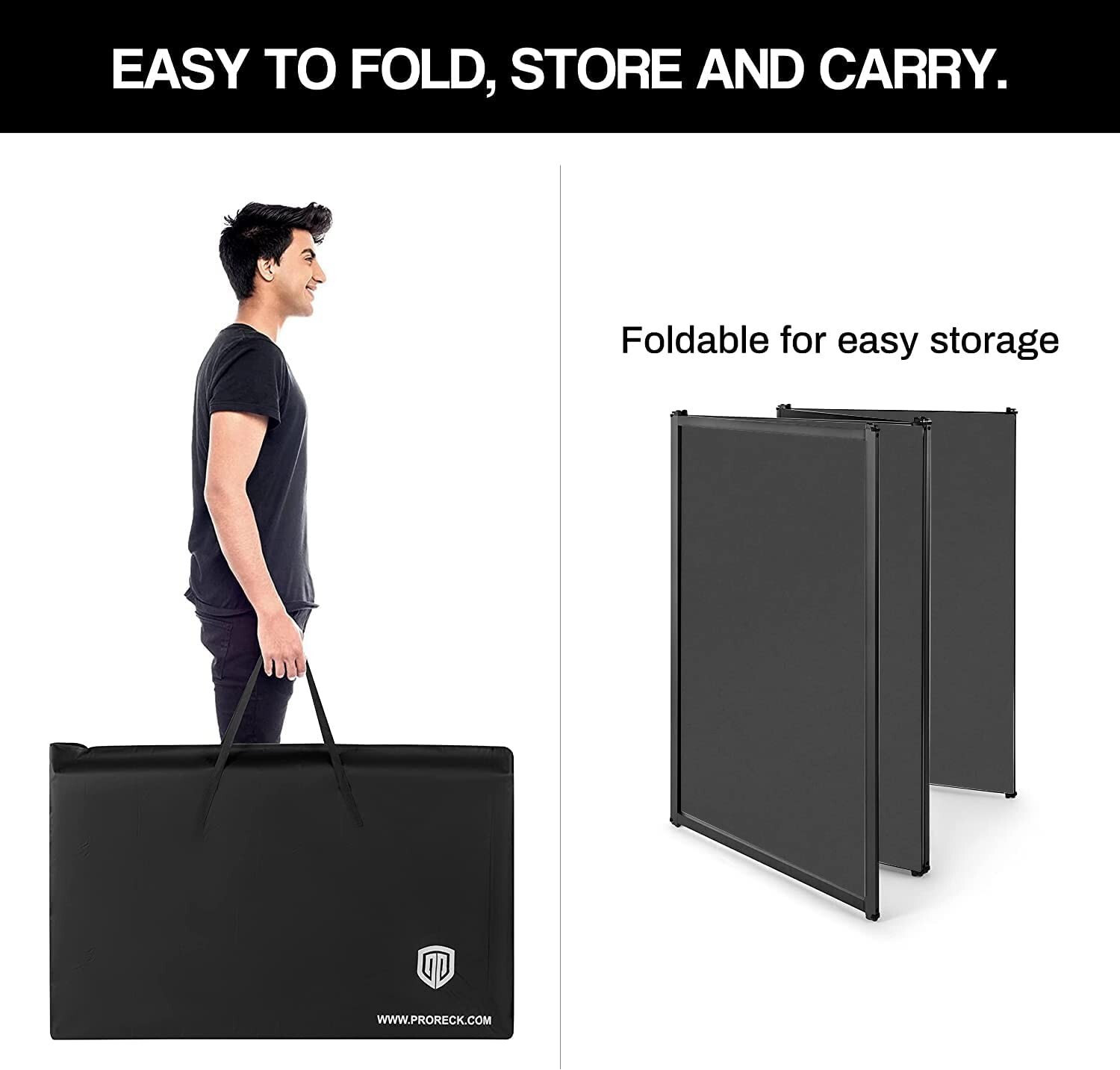 PRORECK DJ Event Booth Facade Foldable Panel Metal Frame Black Portable Bag