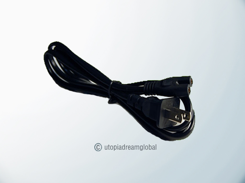 5' US 2 PRONG PIN AC POWER CORD CABLE PLUG 4 LAPTOP DVD VCR DIRECTV TV DVR MODEM