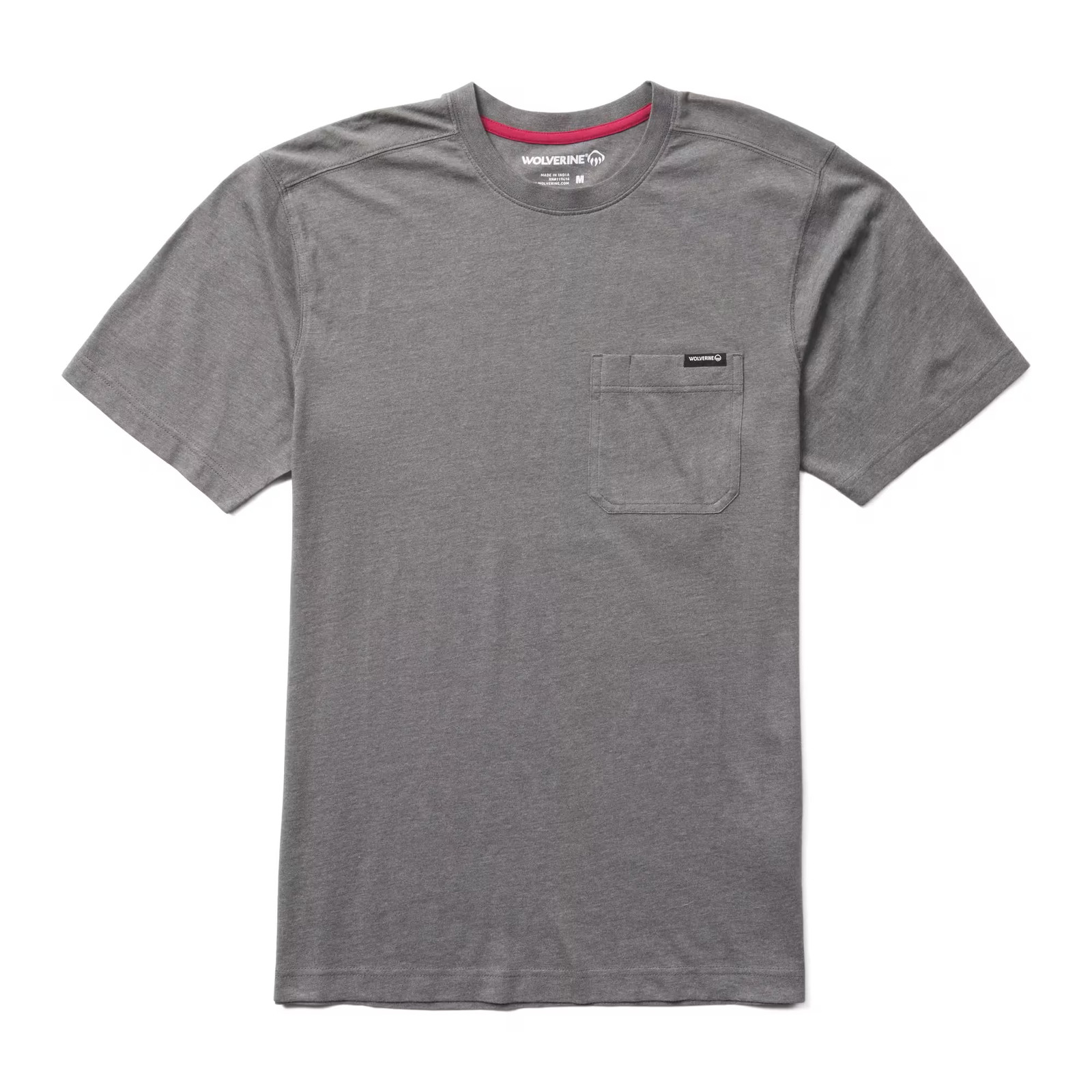 Wolverine Men Classic Short Sleeve Pocket Tee Charcoal Heather XL  Apparel