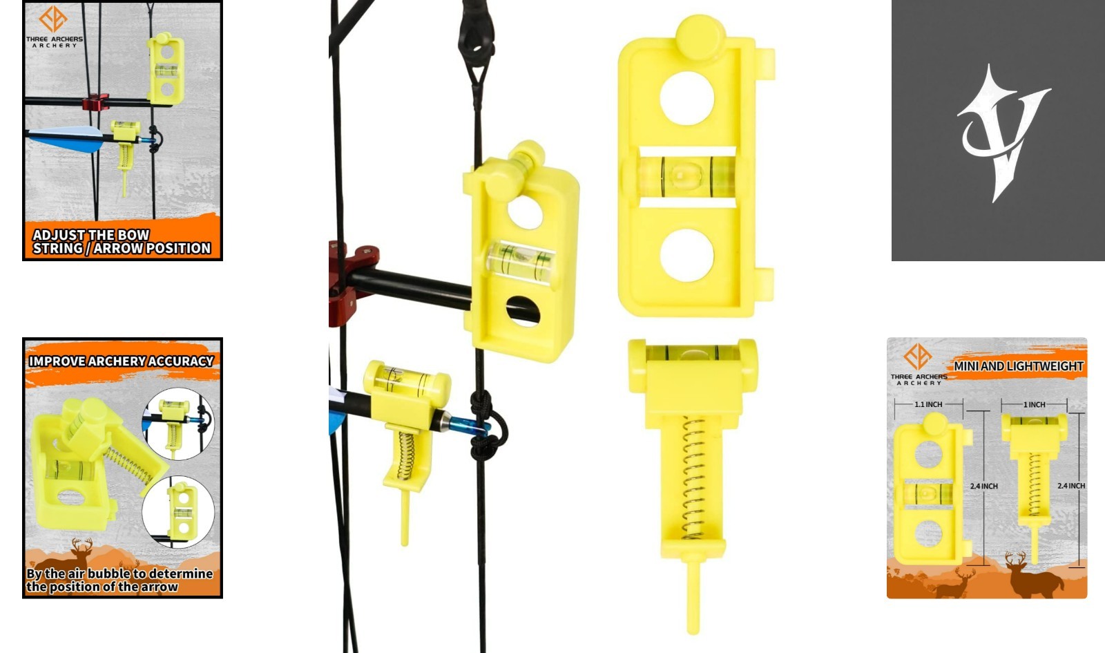 Durable Yellow Archery Bow Tuning String Level Combo Kit for Ambidextrous Use