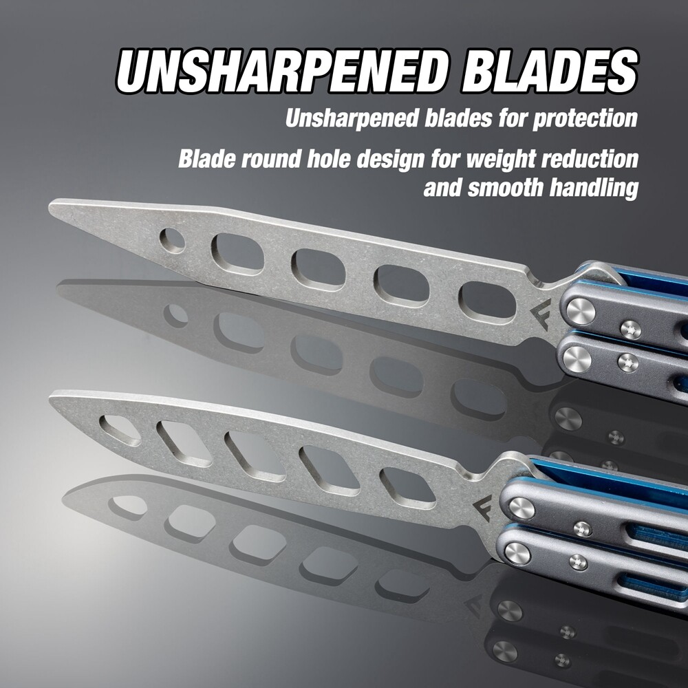 2-PACKS Butterfly Balisong Trainer Training Dull Knife Blade Practice Tool Metal