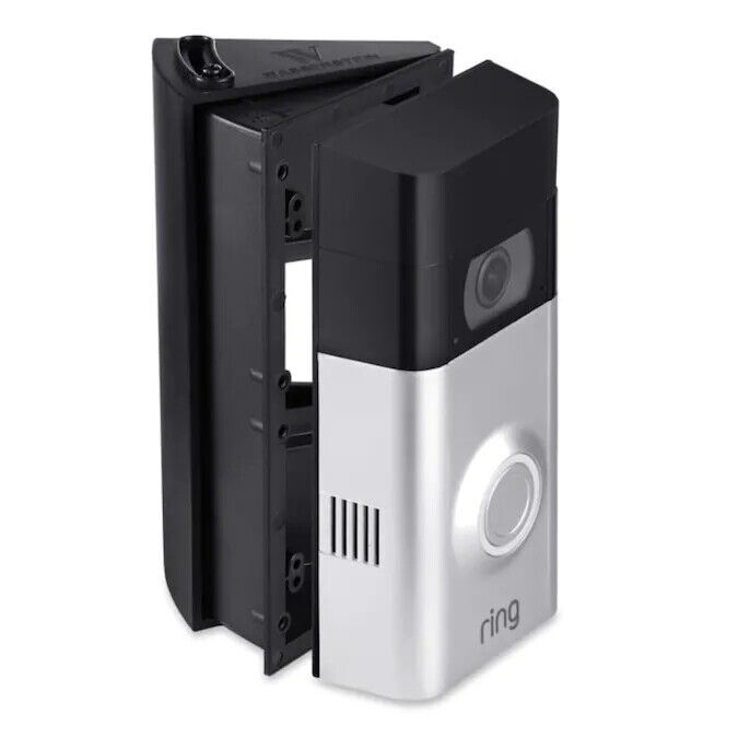 Wasserstein Adjustable Angle Wall Mount for Ring Video Doorbell 1& 2 - Black
