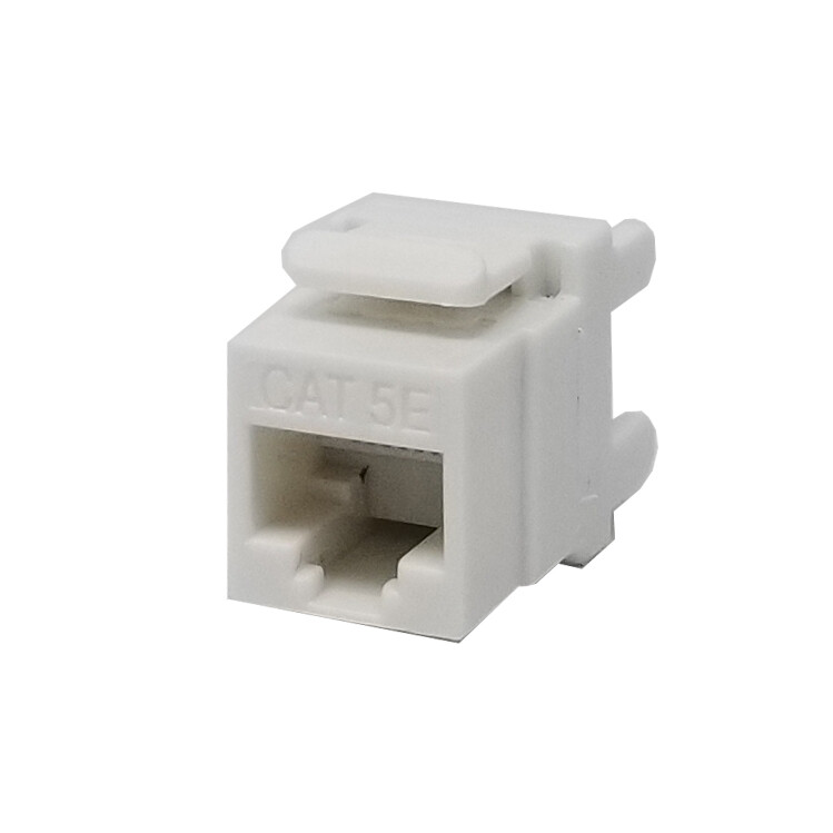 5 pack lot Keystone Jack Cat5e White Network Ethernet 110 Punchdown 8P8C 180°