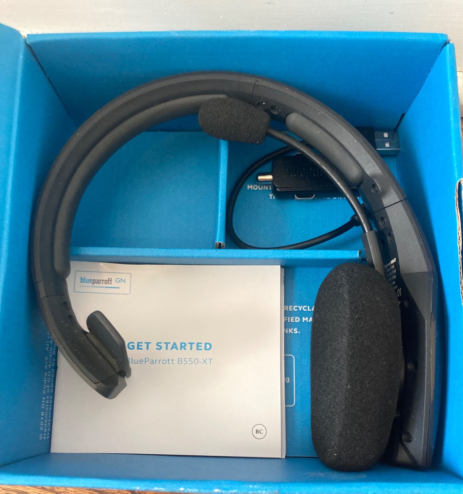 🦜BlueParrott B550-XT Bluetooth Noise Cancelling Trucker Headset blue parrot 🦜