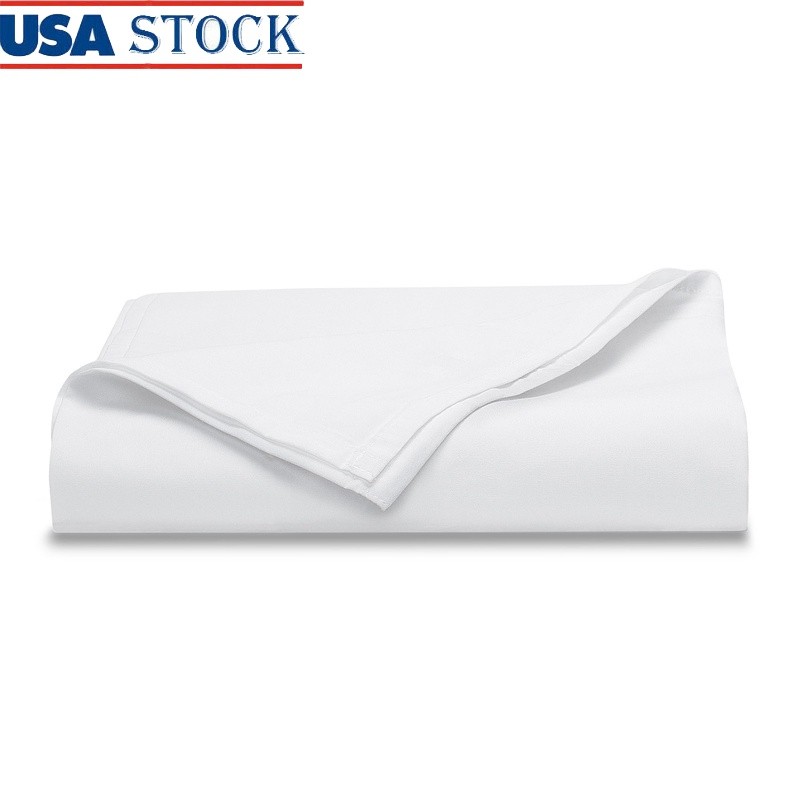 300 Thread Count Easy Care Percale Flat Sheet King Size Moisture Wicking Fabric