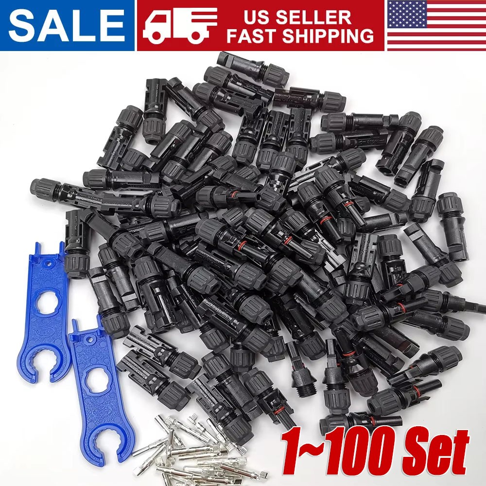 1-100Set  Male Female Wire Cable Connector Set Solar Panel Waterproof Connector