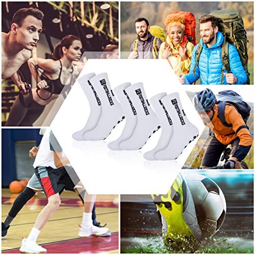 3 Pairs Non Slip Sport Soccer Socks anti Slip Football Grip Socks Unisex