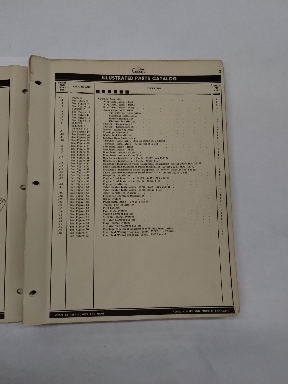 Cessna Model 170B Parts Catalog September 1, 1956-Original