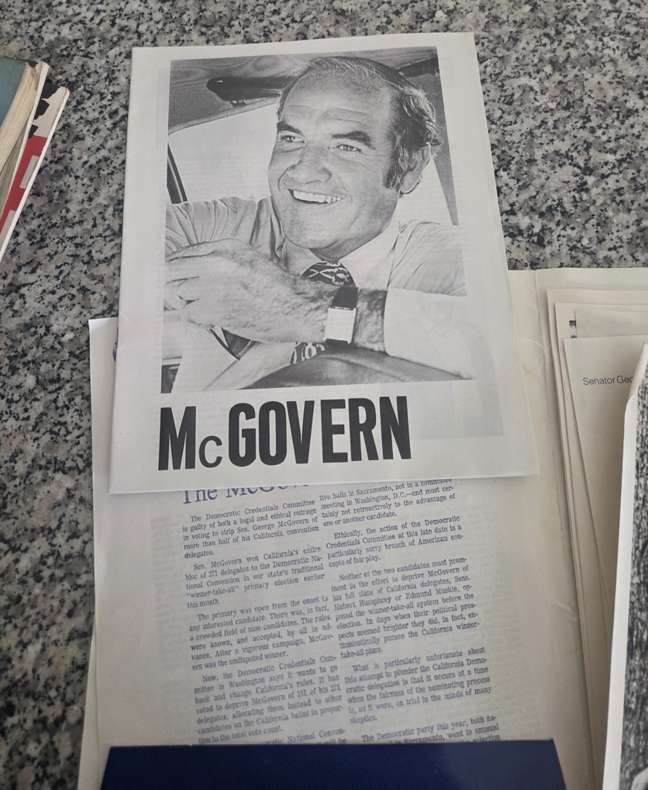 1970s George McGovern Political Campaign Delegate Packet Lot