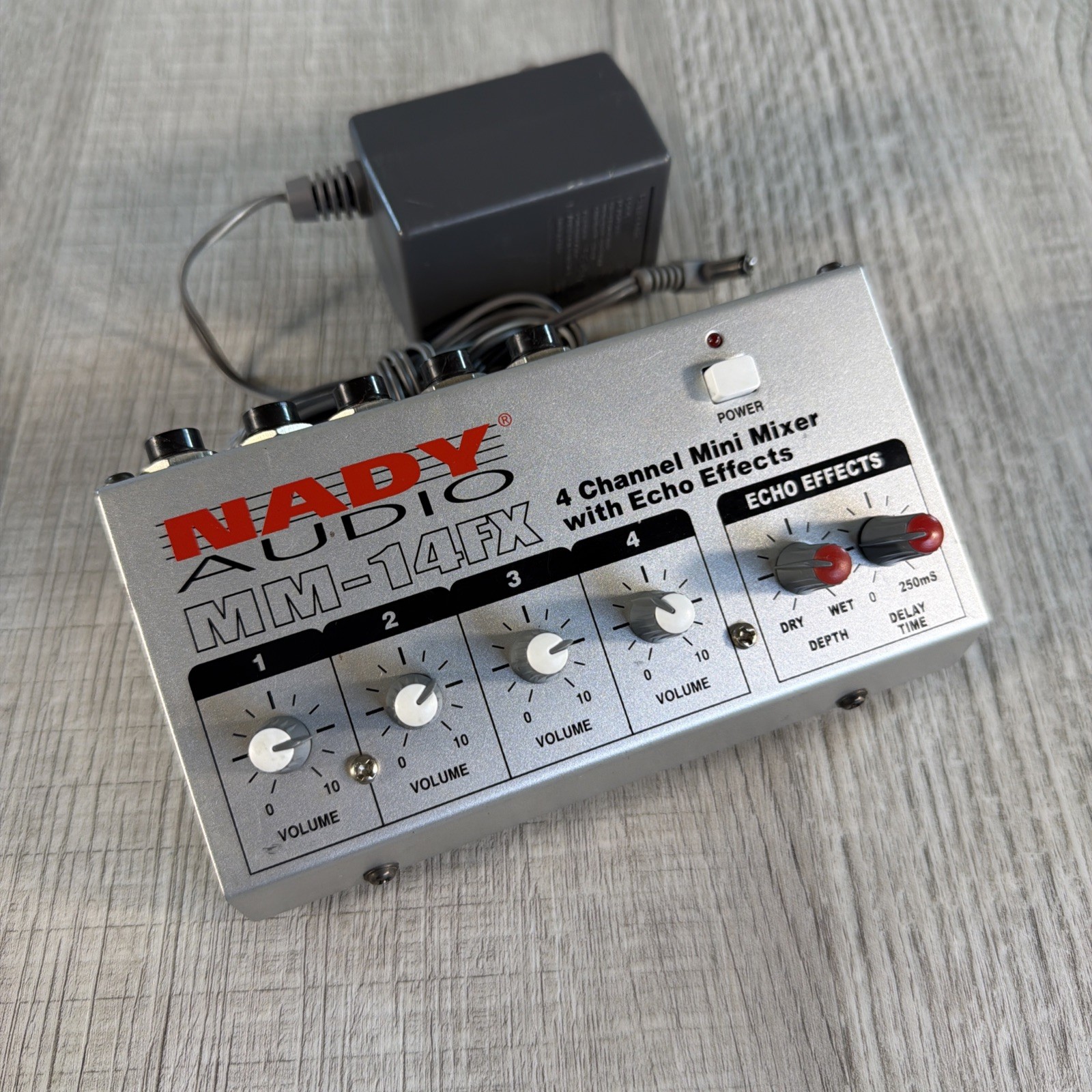 Nady MM-14FX Mini Audio Mixer Built-In Effects w/ 9V Adapter Powers On Tested