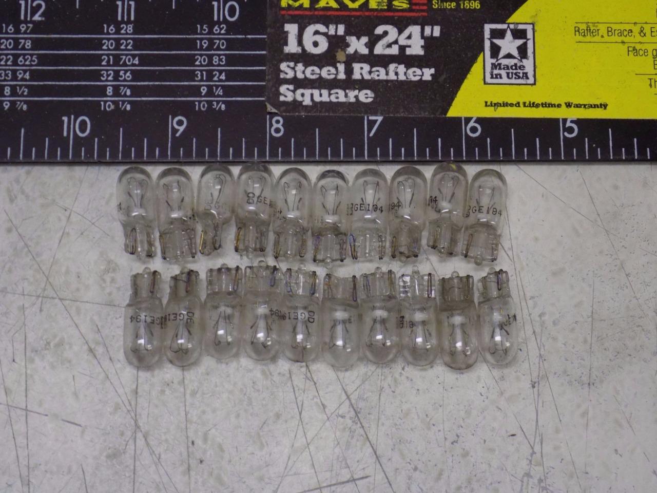 GE 194 REPLACEMENT LIGHT BULBS (LOT OF 20)
