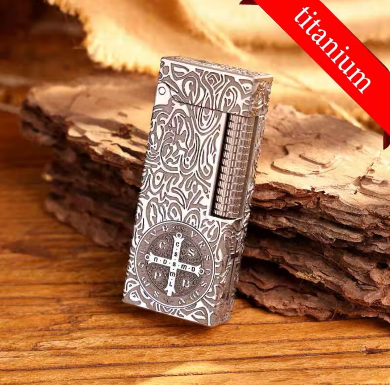 CNC Mechanical Kerosene Lighter, Copper Titanium Alloy, Stainless Steel Build